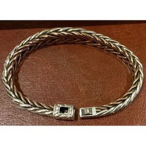 John Hardy Sterling Silver 925‎ Copper Woven Wheat Chain Bracelet 7 Inches